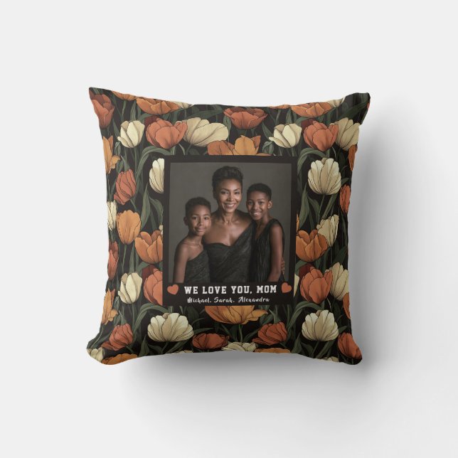 Tulip Texture Dog Cat Mum Victorian Cushion (Front)