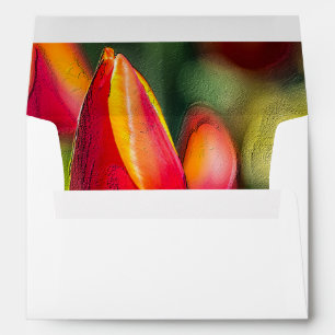 Tulip Textured Garden Wedding Envelope