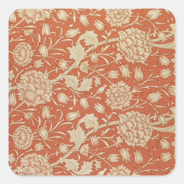 Tulip wallpaper design, 1875 square sticker (Front)