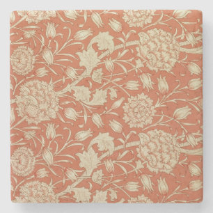 Tulip wallpaper design, 1875 stone coaster