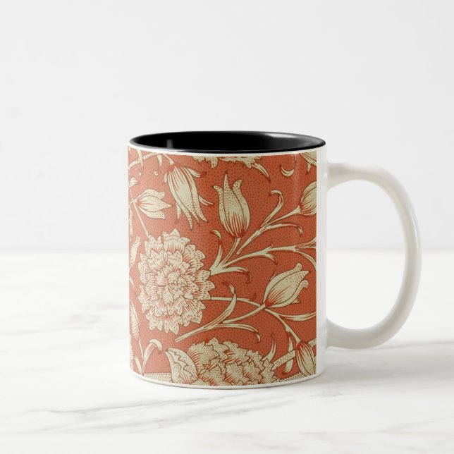 Tulip wallpaper design, 1875 Two-Tone coffee mug (Right)