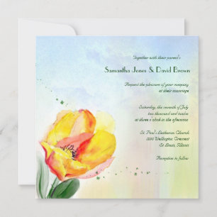 Tulip Watercolor Wedding Invitation
