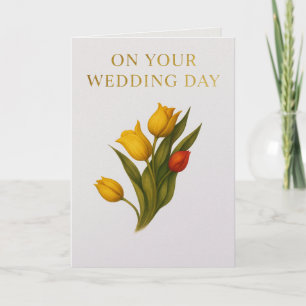 Tulip Wedding Card – Elegant Yellow & Red Tulips  