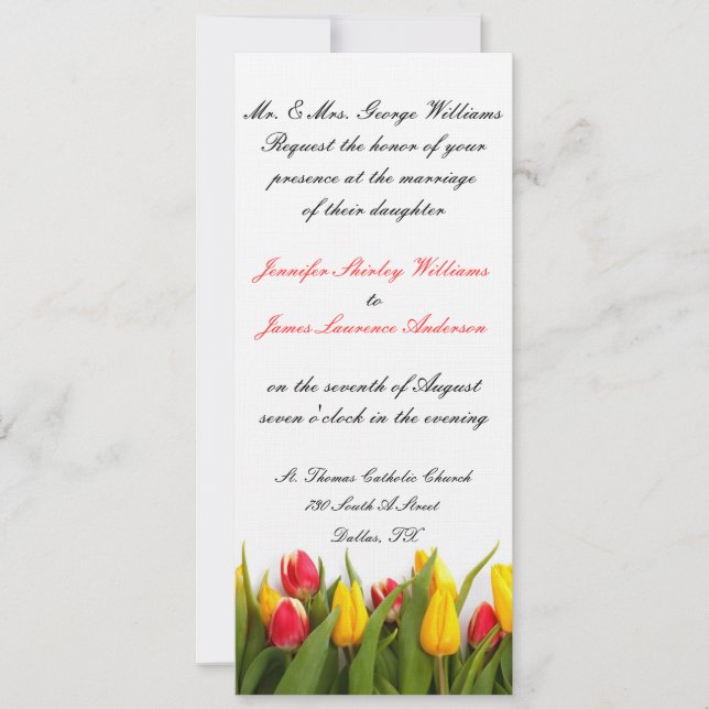 Tulip Wedding Invitation (Front)
