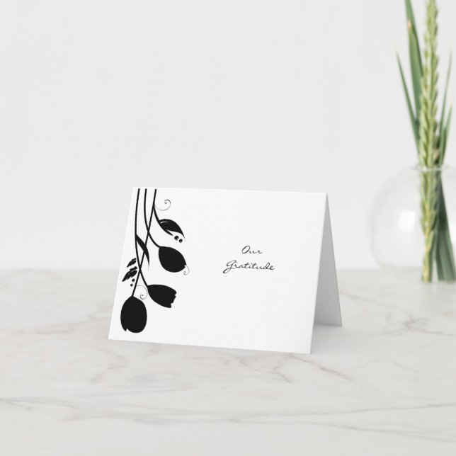 Tulip Wedding Scroll Wedding Thank You Card (Front)
