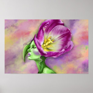 Tulip Woman Poster