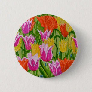 Tulips 6 Cm Round Badge