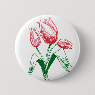 Tulips 6 Cm Round Badge