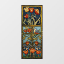 Tulips and Birds Sun Catcher Window Cling