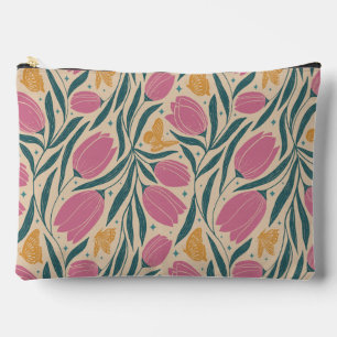 Tulips and butterflies accessory pouch
