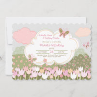 Tulips and Butterflies Invitations