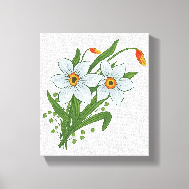 Tulips and Daffodils Flowers Canvas Print (Front)