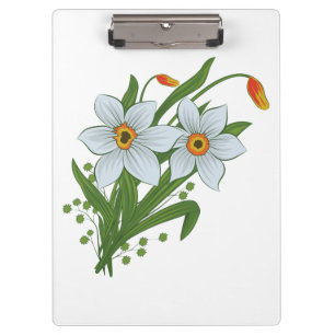 Tulips and Daffodils Flowers Clipboard