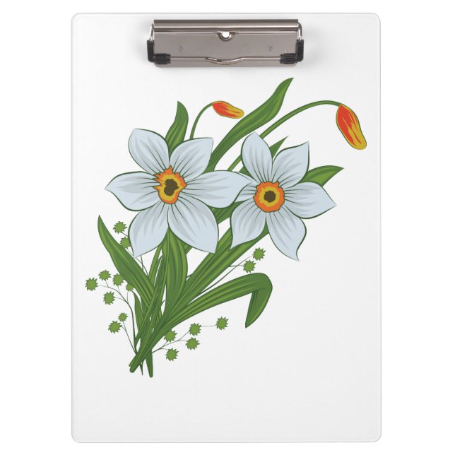 Tulips and Daffodils Flowers Clipboard (Front)