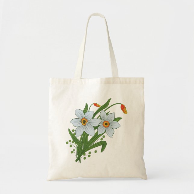 Tulips and Daffodils Flowers Tote Bag (Front)