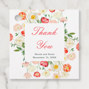 Tulips and Daffodils Spring Wedding Favour Tags