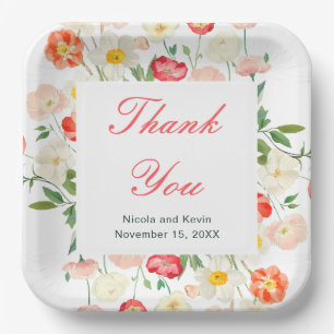 Tulips and Daffodils Spring Wedding Paper Plate