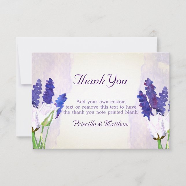 Tulips and Lavender Thank You Cards (Front)