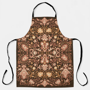 Tulips and peonies, watercolor, summer background apron
