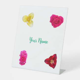 Tulips and Roses Pedestal Sign