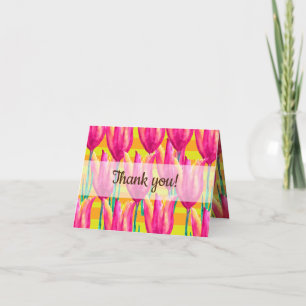 Tulips and Stripes Thank you card