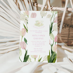 Tulips and Teacups Bridal Shower Invitation