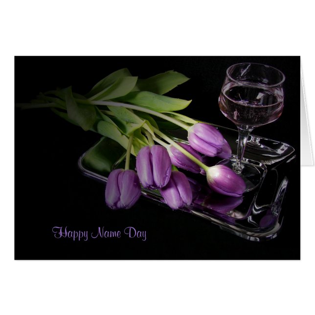 tulips and wine Name Day (Front Horizontal)
