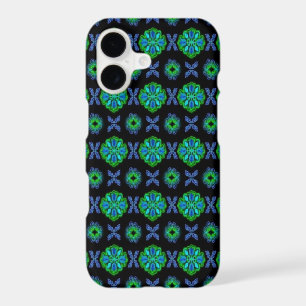 Tulips Artdeco in Retro style green blue black