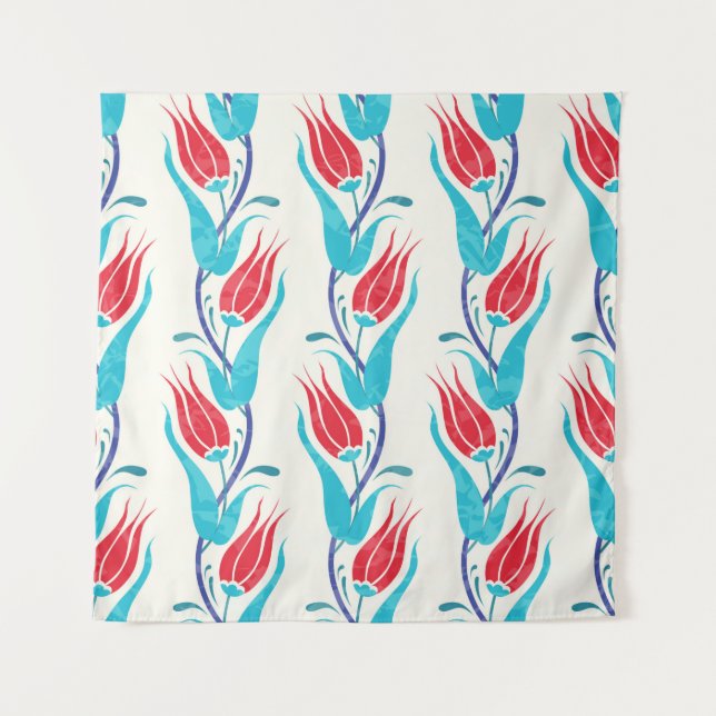 Tulips background. Traditional turkish motif. seam Tapestry (Front)