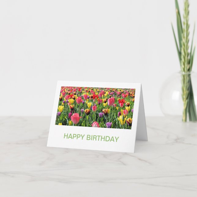 Tulips Birthday Cards (Front)