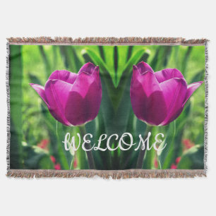 Tulips Blossoms, Welcome Throw Blanket