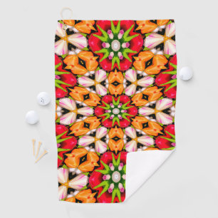 Tulips Bouquet Pattern Golf Towel