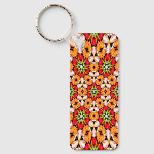 Tulips Bouquet Pattern Key Ring (Front)