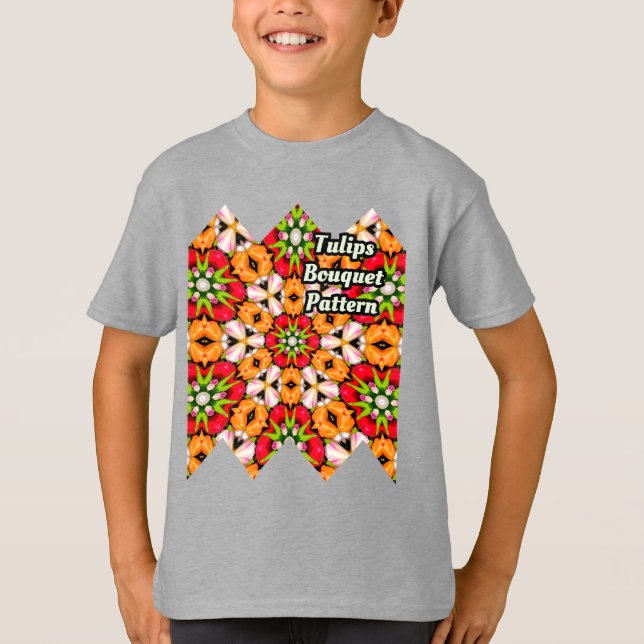 Tulips Bouquet Pattern T-Shirt (Front)