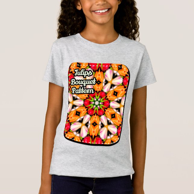 Tulips Bouquet Pattern T-Shirt (Front)