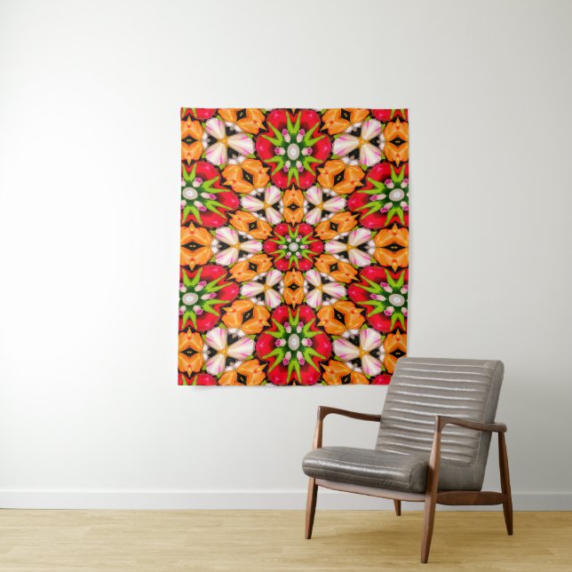 Tulips Bouquet Pattern Tapestry (In Situ)