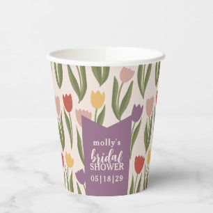 Tulips Bridal Shower Personalised  Paper Cups