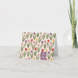 Tulips Bridal Shower Personalised  Thank You Card
