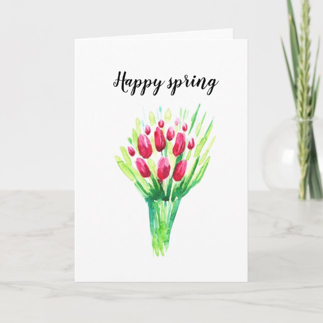 Tulips bright customised card. holiday card (Front)
