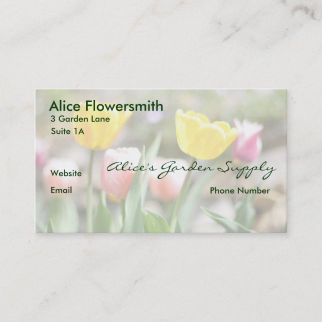 Tulips business cards (Front)