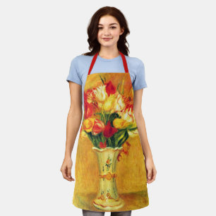 Tulips by Pierre Renoir, Vintage Impressionism Art Apron