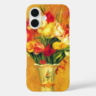 Tulips by Pierre Renoir, Vintage Impressionism Art iPhone 16 Case