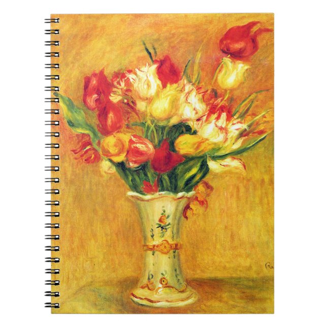 Tulips by Pierre Renoir, Vintage Impressionism Art Notebook (Front)