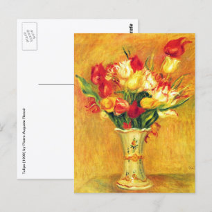 Tulips by Pierre Renoir, Vintage Impressionism Art Postcard