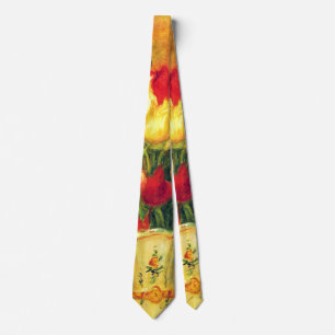 Tulips by Pierre Renoir, Vintage Impressionism Art Tie