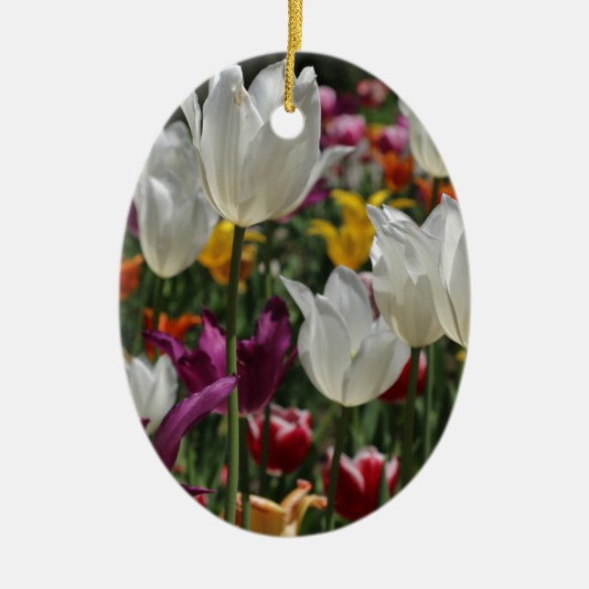 Tulips Ceramic Tree Decoration (Front)