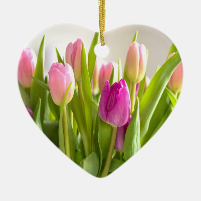 tulips ceramic tree decoration (Front)