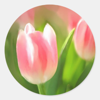 Tulips Classic Round Sticker