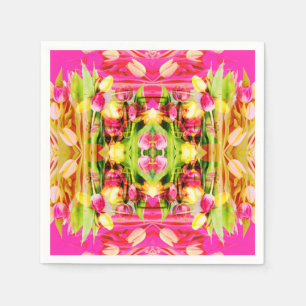 TULIPS - Coloured Tulips of Fractal Art - Napkin