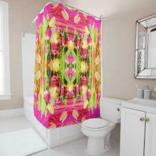 TULIPS - Coloured Tulips of Fractal Art - Shower Curtain
